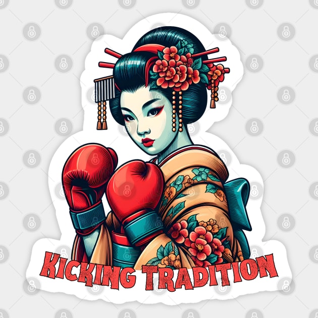 Kickboxing geisha Sticker by Japanese Fever